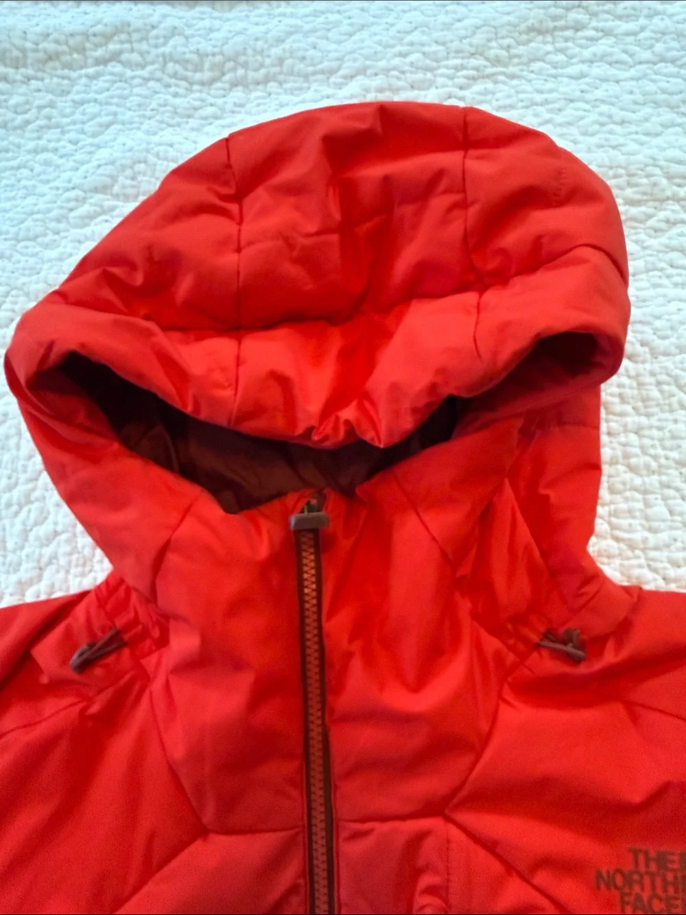The North Face Men's Bright Red Hooded Down filled Puffer Jacket